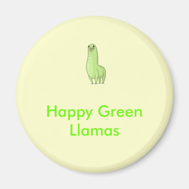 Imán llama verde feliz Magnet (Frente)