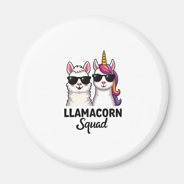 Imán Llamacorn Squad Funny Unicorn Llama Squad Christma (Frente)