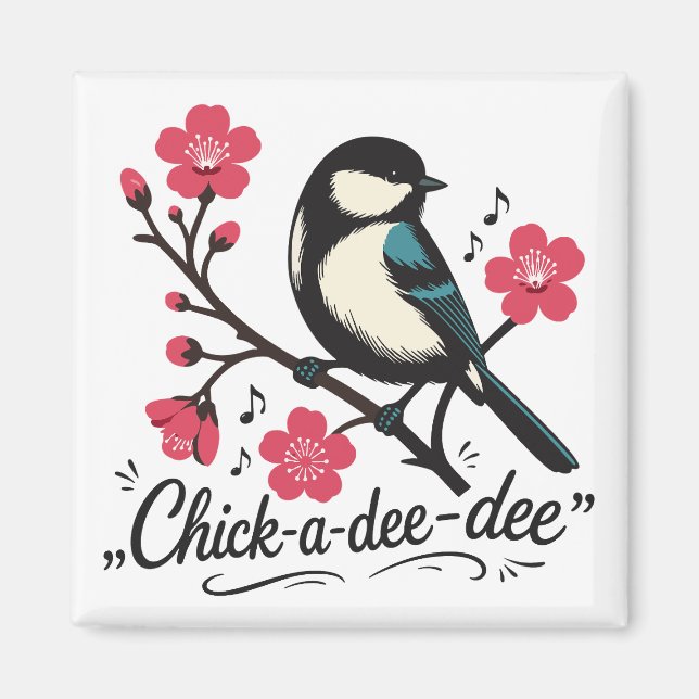 Imán Llamada de ave carbonero chick-a-dee-dee-dee (Frente)