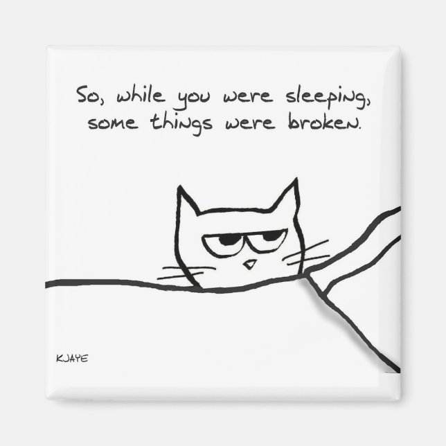 Imán Llamada de despertar al gato - Gracioso Cat GIft p (Frente)