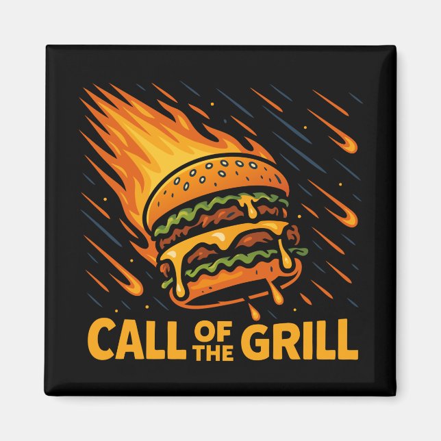 Imán Llamada De Hambre Asteroide Del Grill (Frente)