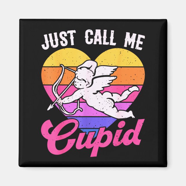 Imán Llámame simplemente Cupido San Valentín Cute Flech (Frente)