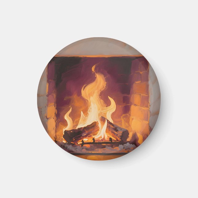 Imán Llamas de chimenea acogedoras (Frente)