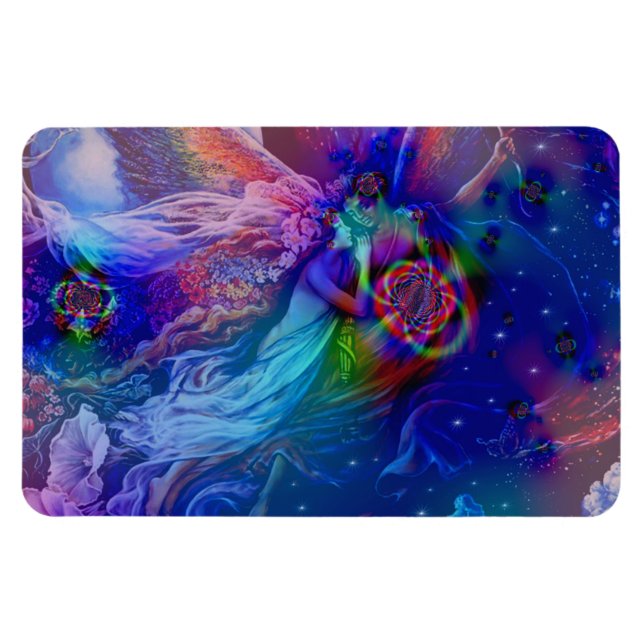 Imán Llamas gemelas elevándose al cielo (Horizontal)