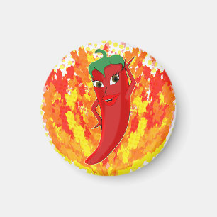 Imán Llamas rojas de fuego de pimienta caliente