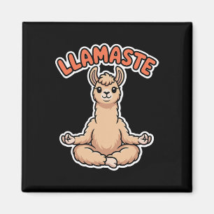 Imán Llamaste Llama Meditando Divertida Llama Cute Yoga