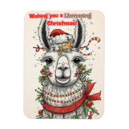Imán LLamazing Christmas Llama Holiday