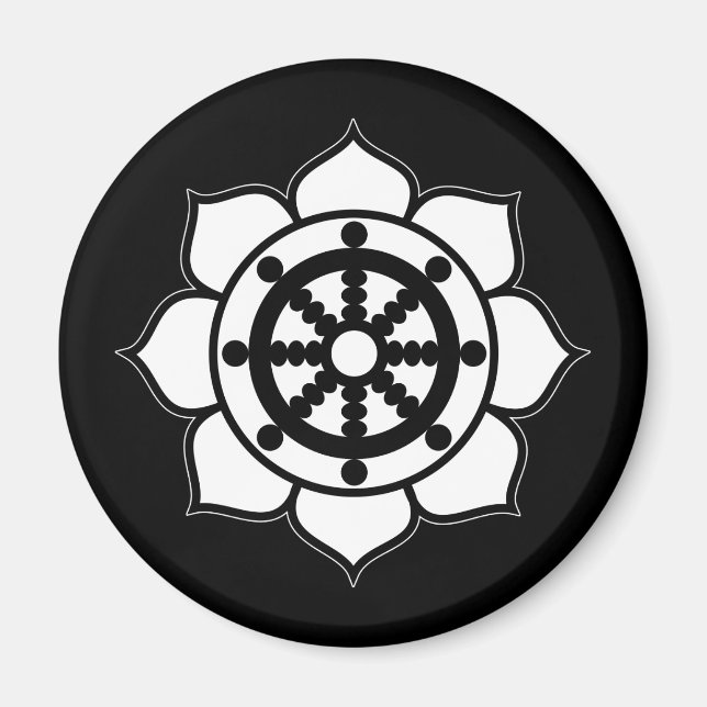 Imán Llanta Dharma de flores de Lotus (Frente)