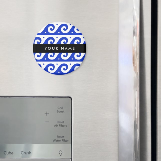 Imán Llave de malandrina griega, llave de ola, azul, tu (In situ (nevera))