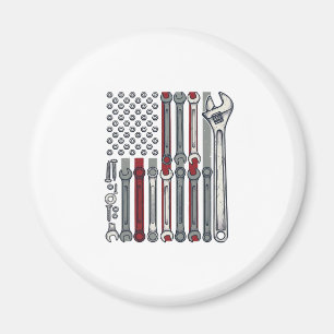 Imán Llave mecánica bandera grabado vintage vector desi