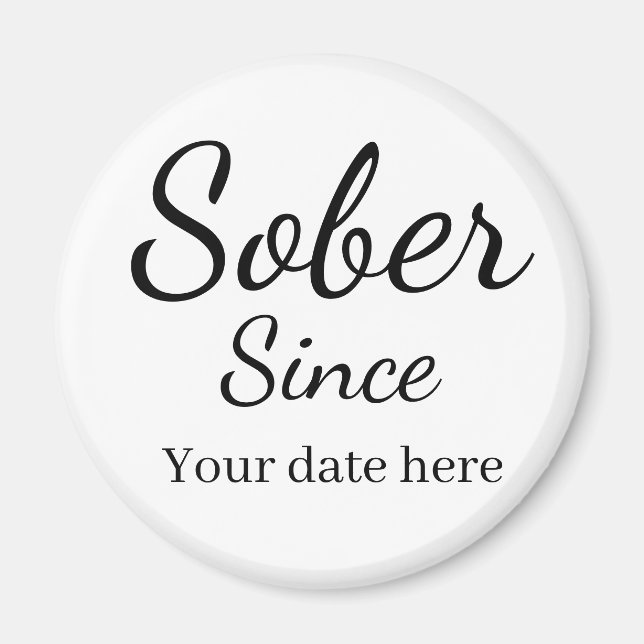Imán Llave personalizada “Sobrio desde” - Fecha de sobr (Frente)