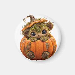 Imán Llavero de calabaza duende de musgo