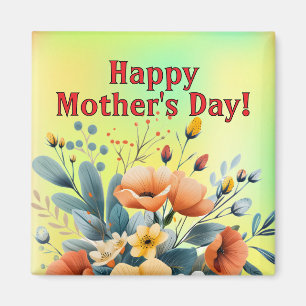Imán Llavero de flores boho del día de la madre Clipart