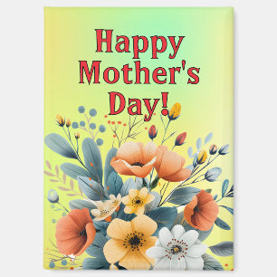 Imán Llavero de flores boho del día de la madre Clipart