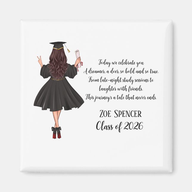 Imán Llavero de Graduación Personalizado (Frente)