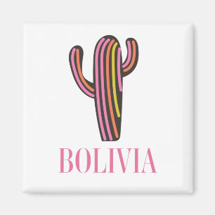 Imán Llavero postal de viaje de cactus de Bolivia
