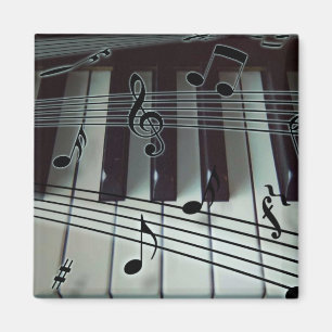 Imán Llaves del piano y notas de la música