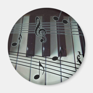 Imán Llaves del piano y notas de la música