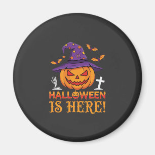 Imán Llega Halloween Bruja Calabaza Vector