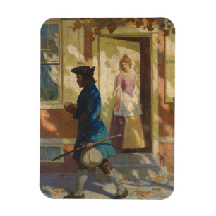Imán Llegada de Franklin a Filadelfia por N. C. Wyeth