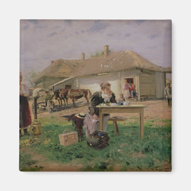 Imán Llegada de una maestra a la escuela (Frente)