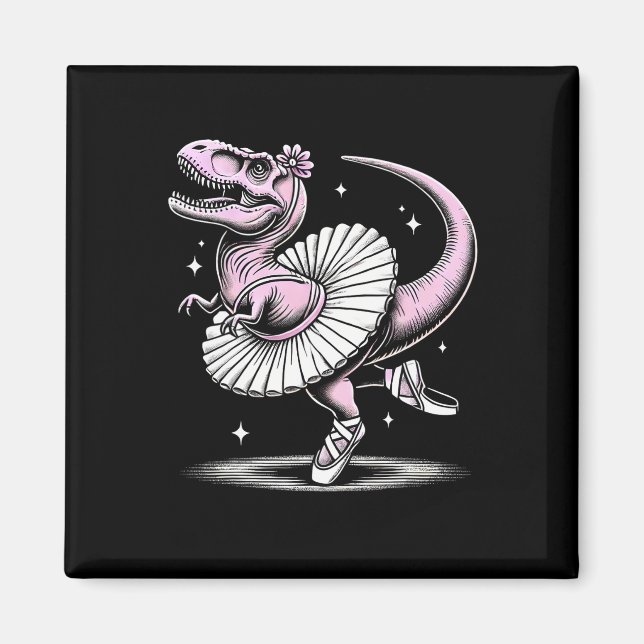 Imán Llet Dancing T-rex In Tutu And Slippers  (Frente)