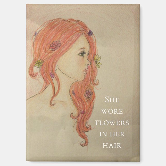 Imán Llevaba flores en el pelo (Anverso)