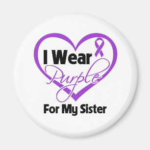 Imán Llevo la cinta de Purple Heart - hermana