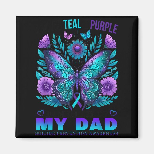 Imán Llevo Turquesa Morado En Memoria De Mi Papá Concie (Frente)