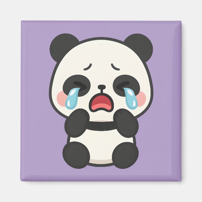 Imán Llorando Panda - Cute Triste Panda Magnet (Frente)