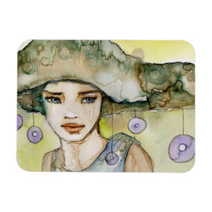 Imán llustration de un chica hermoso, delicado