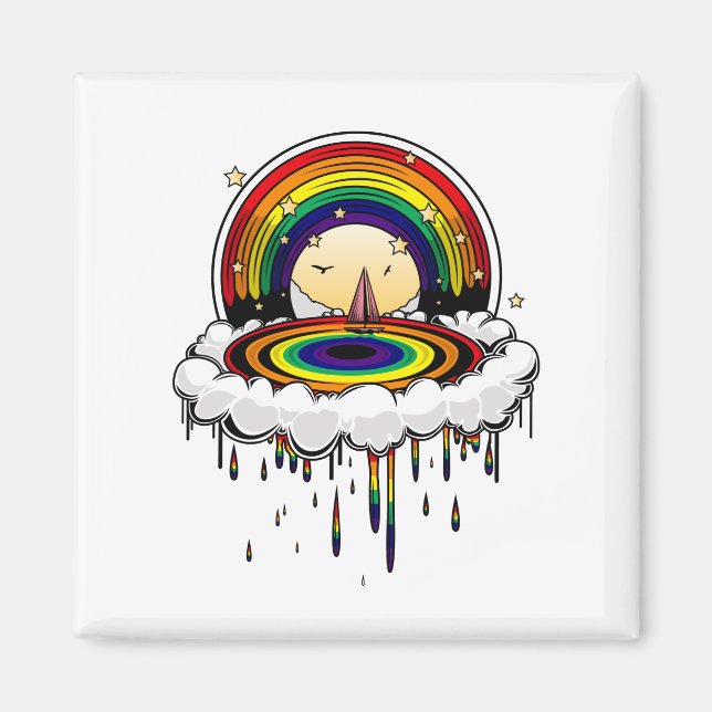 Imán Lluvia arcoiris (Frente)