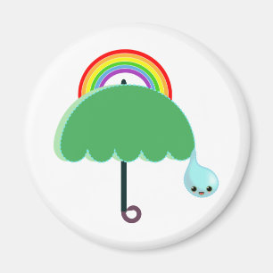 Imán lluvia del descenso del paraguas del arco iris