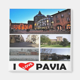 Imán LMD047 PAVIA I Love, Mosaic, Italia, Fridge