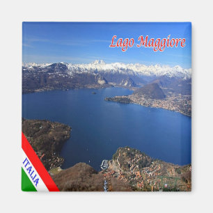 Imán LMD077 LAKE MAGGIORE Aerial View, Italia, Fridge