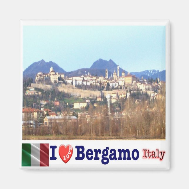 Imán LMD108 BERGAMO, I Love, Italia, Fridge (Frente)