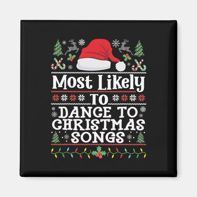 Imán Lo Más Probable Es Bailar Con Canciones De Navidad (Frente)