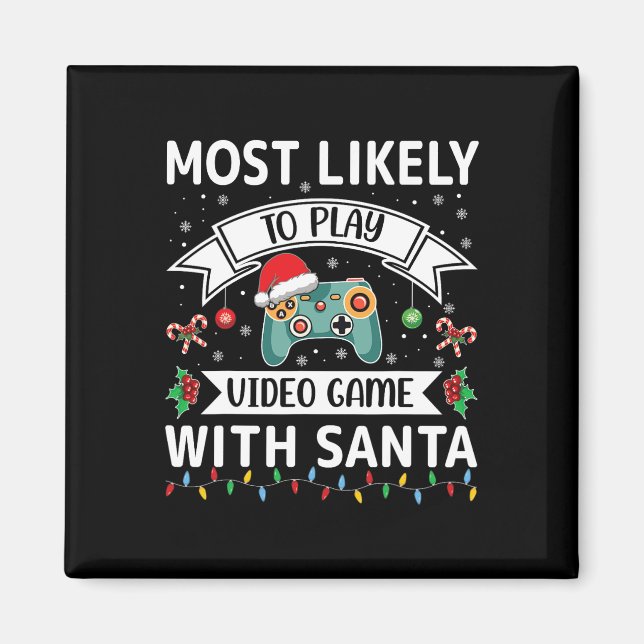 Imán Lo Más Probable Es Jugar Videojuego Con Santa Funn (Frente)