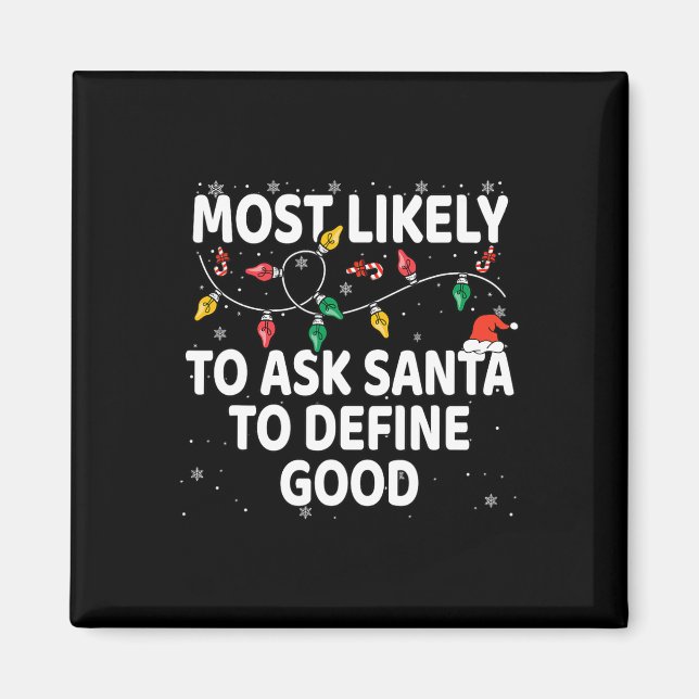 Imán Lo Más Probable Es Pedir A Santa Claus Que Defina  (Frente)