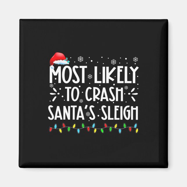 Imán Lo más probable es que caiga en Santa Claus Sleigh (Frente)