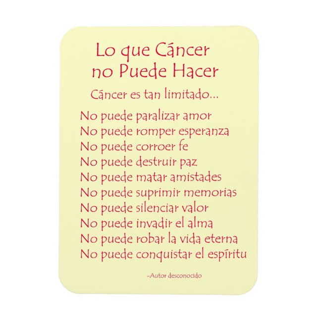 Imán Lo que Cáncer No Puede Hacer Magnet (Vertical)