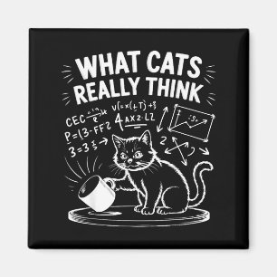 Imán Lo que los gatos realmente piensan meme de gato di