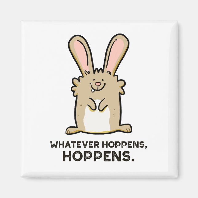 Imán Lo que sea Hoppens, Hoppens Rabbit Pun Magnet (Frente)