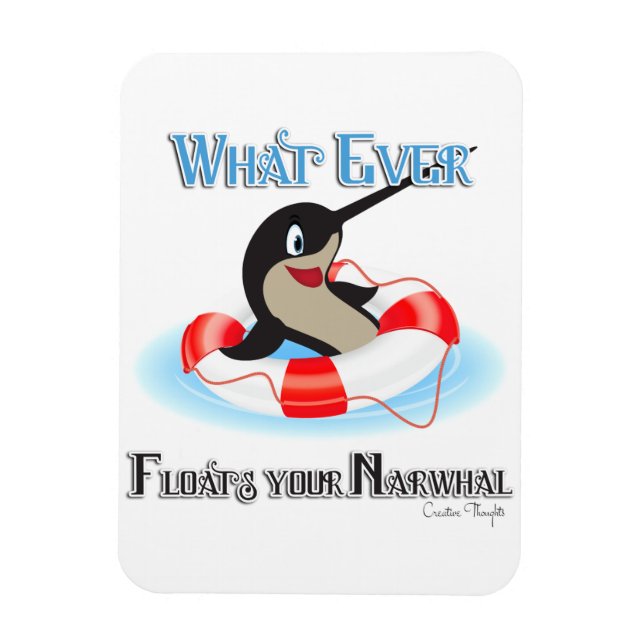 Imán Lo que sea que flote tu Narwhal Meme (Vertical)