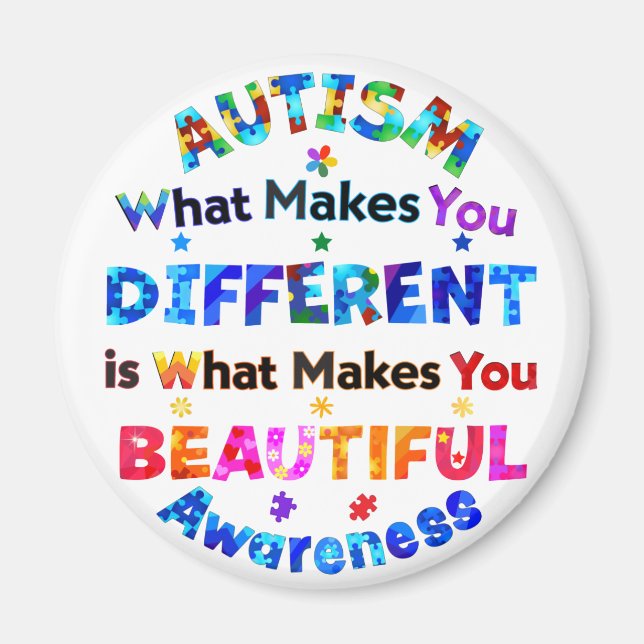 Imán Lo que te hace diferente es hermoso (Frente)