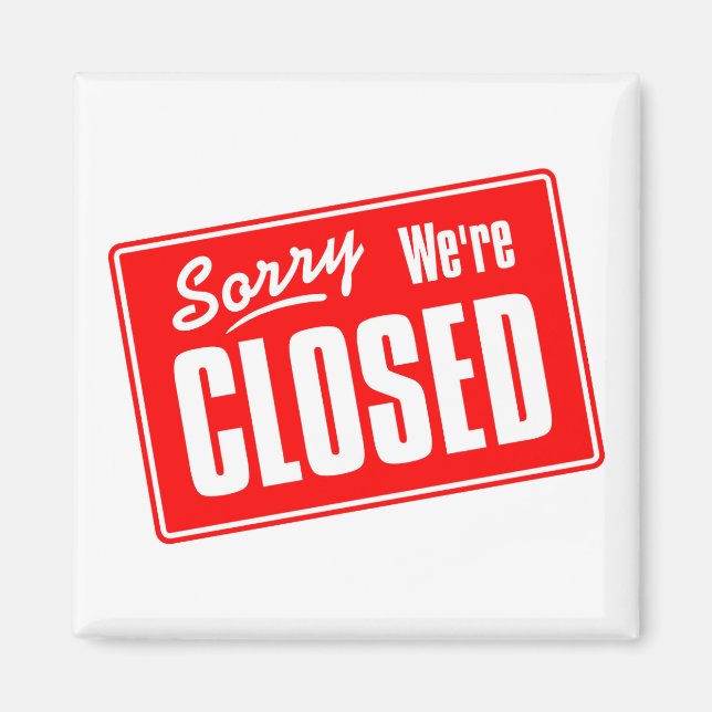 Imán Lo sentimos, estamos cerrados (Frente)