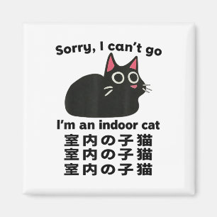 Imán Lo siento, no puedo irme. Soy un gato cubierto gra