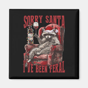 Imán Lo siento Santa I ha sido Feral Raccoon Santa Xmas