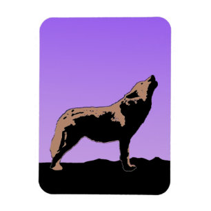 Imán Lobo al atardecer - Arte de vida salvaje original