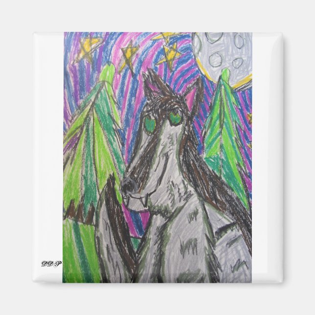 Imán lobo arte 1 (Frente)